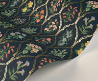 Tracy & Co Hawthorne Wallpaper Sample - Navy Multi