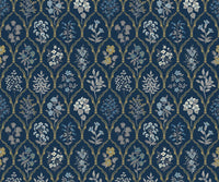 Tracy & Co Hawthorne Wallpaper - Navy & Gold