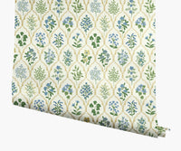 Tracy & Co Hawthorne Wallpaper - Blue & Green
