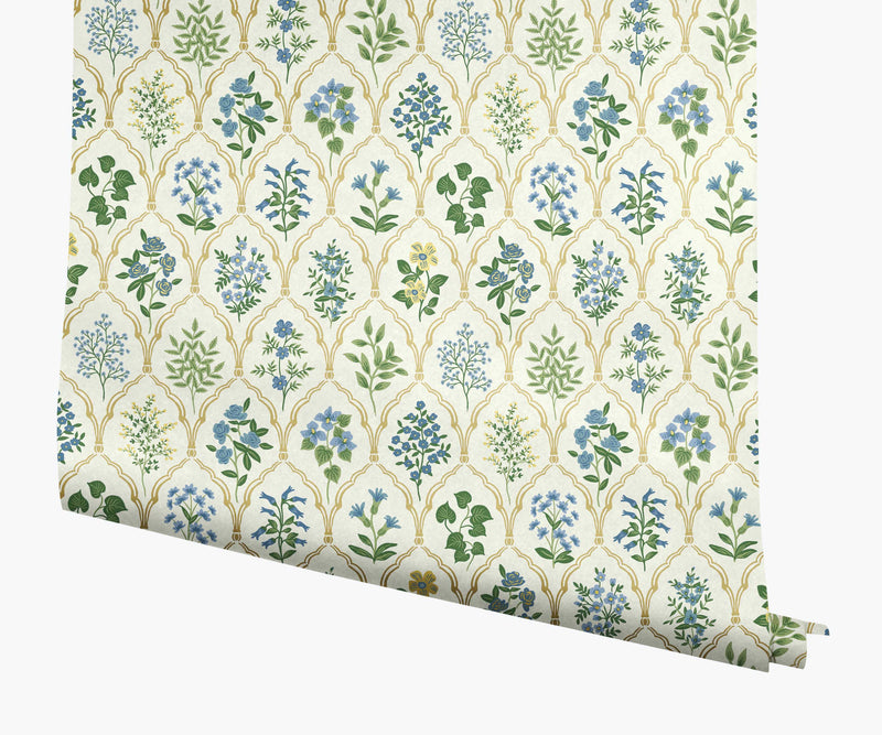 Tracy & Co Hawthorne Wallpaper - Blue & Green