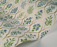 Tracy & Co Hawthorne Wallpaper - Blue & Green