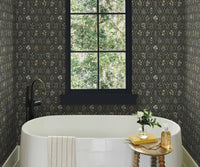 Tracy & Co Hawthorne Wallpaper Sample - Black Linen