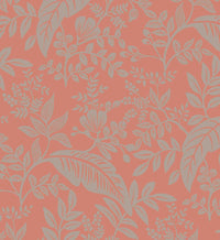 Tracy & Co Canopy Wallpaper - Rose & Metallic Silver