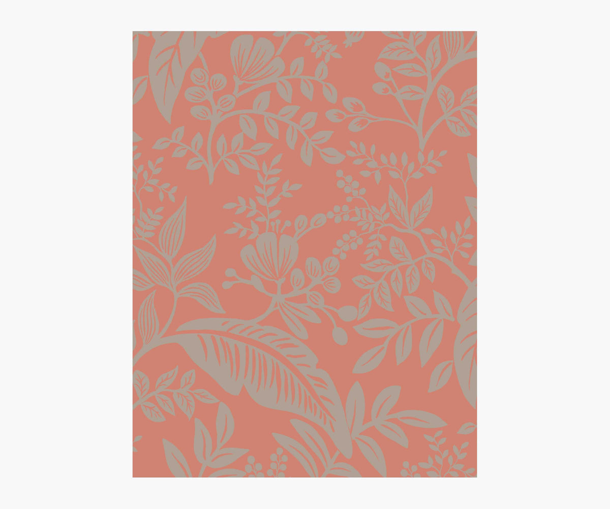 Tracy & Co Canopy Wallpaper Sample - Rose & Metallic Silver