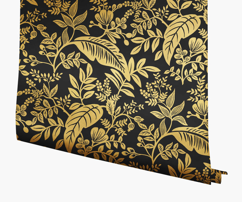 Tracy & Co Canopy Wallpaper - Metallic Gold & Black