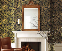Tracy & Co Canopy Wallpaper Sample - Metallic Gold & Black