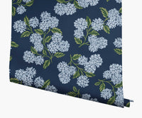 Tracy & Co Hydrangea Wallpaper - Navy