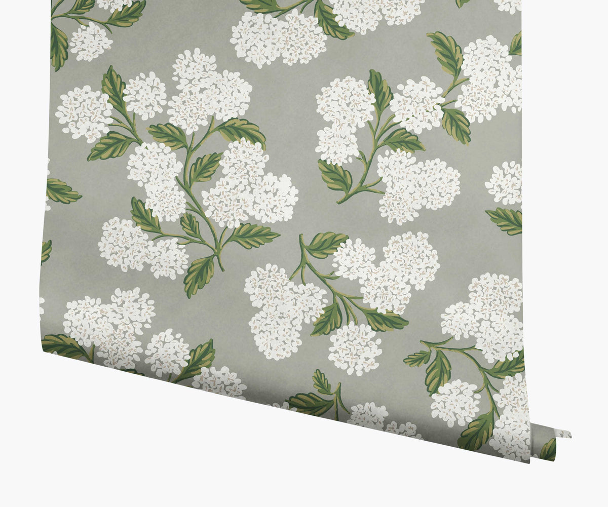 Tracy & Co Hydrangea Wallpaper - Grey