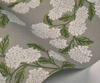 Tracy & Co Hydrangea Wallpaper Sample - Grey