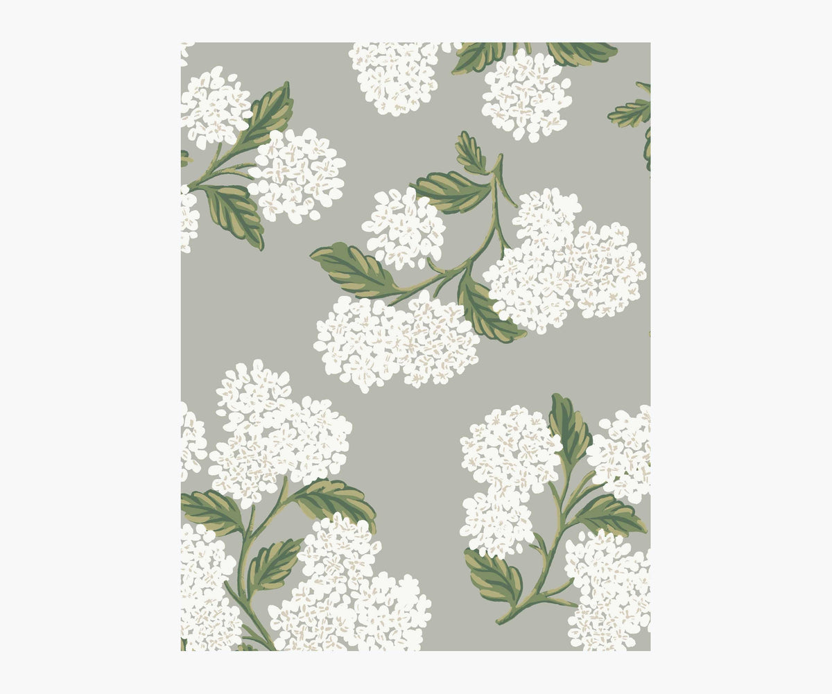 Tracy & Co Hydrangea Wallpaper Sample - Grey