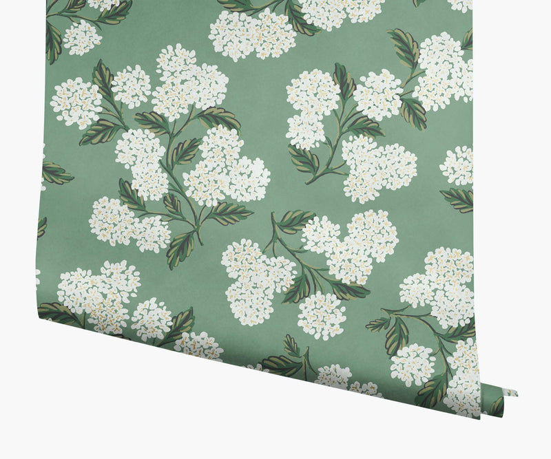 Tracy & Co Hydrangea Wallpaper - Jade