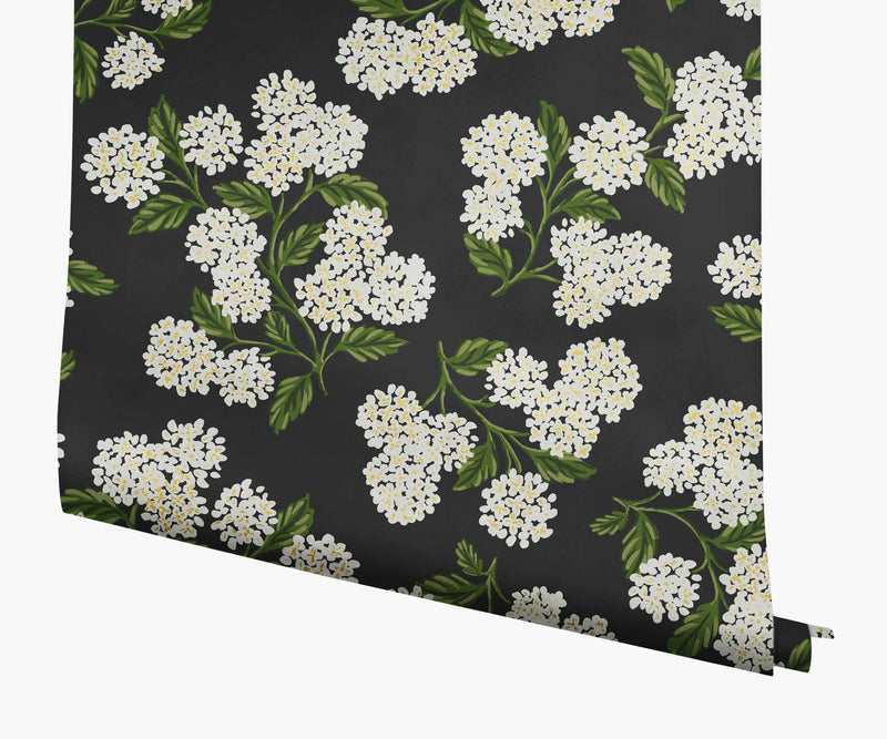 Tracy & Co Hydrangea Wallpaper - Black & White