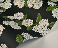 Tracy & Co Hydrangea Wallpaper Sample - Black & White