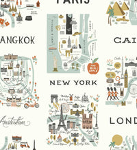 Tracy & Co City Maps Wallpaper - Mint