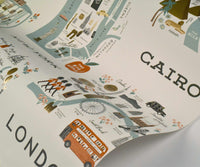 Tracy & Co City Maps Wallpaper Sample - Mint