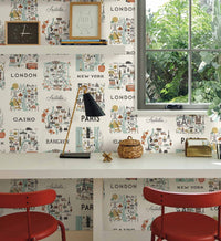Tracy & Co City Maps Wallpaper - Mint