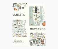 Tracy & Co City Maps Wallpaper Sample - Mint