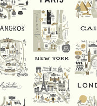 Tracy & Co City Maps Wallpaper - Grey & Gold