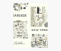Tracy & Co City Maps Wallpaper Sample - Grey & Gold