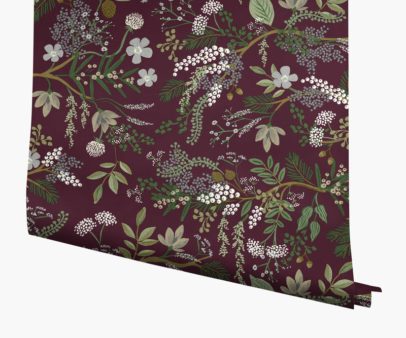 Tracy & Co Juniper Forest Wallpaper - Burgundy