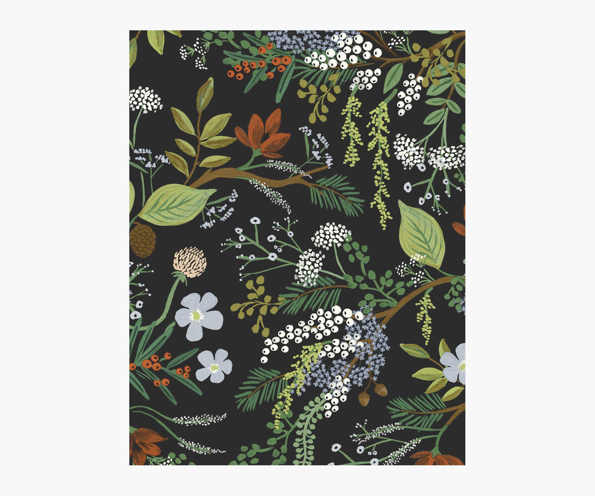 Tracy & Co Juniper Forest Wallpaper Sample - Black