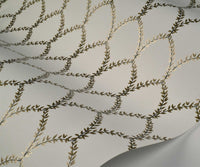 Tracy & Co Laurel Wallpaper Sample - Metallic Gold & White