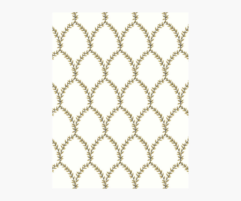 Tracy & Co Laurel Wallpaper Sample - Metallic Gold & White
