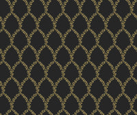 Tracy & Co Laurel Wallpaper - Metallic Gold & Black