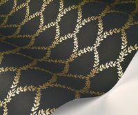 Tracy & Co Laurel Wallpaper Sample - Metallic Gold & Black