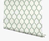 Tracy & Co Laurel Wallpaper - Green & White