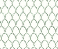 Tracy & Co Laurel Wallpaper - Green & White