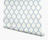 Tracy & Co Laurel Wallpaper - Blue & White