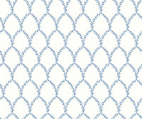 Tracy & Co Laurel Wallpaper - Blue & White