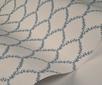 Tracy & Co Laurel Wallpaper Sample - Blue & White