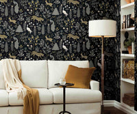 Tracy & Co Menagerie Wallpaper Sample - Black