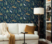 Tracy & Co Menagerie Wallpaper Sample - Navy