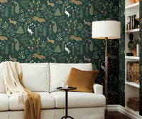 Tracy & Co Menagerie Wallpaper Sample - Emerald