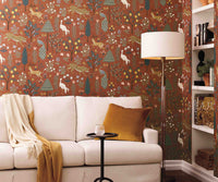 Tracy & Co Menagerie Wallpaper Sample - Rust