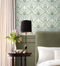 Tracy & Co Bramble Wallpaper - Blue & Green