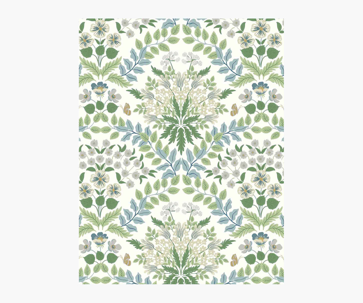 Tracy & Co Bramble Wallpaper Sample - Blue & Green