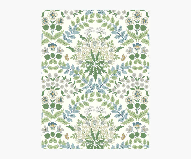 Tracy & Co Bramble Wallpaper Sample - Blue & Green