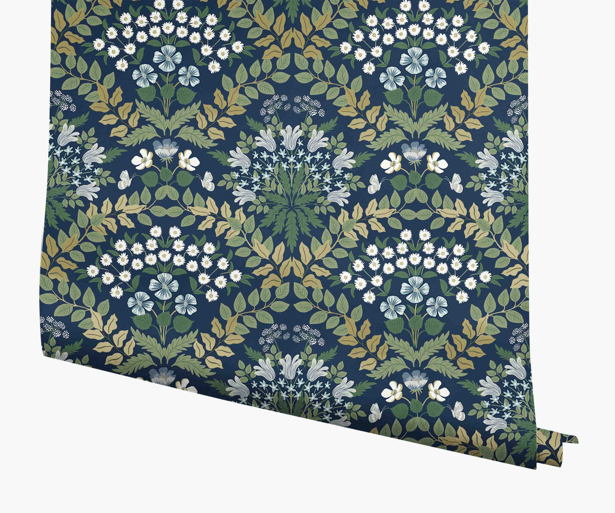Tracy & Co Bramble Wallpaper - Navy