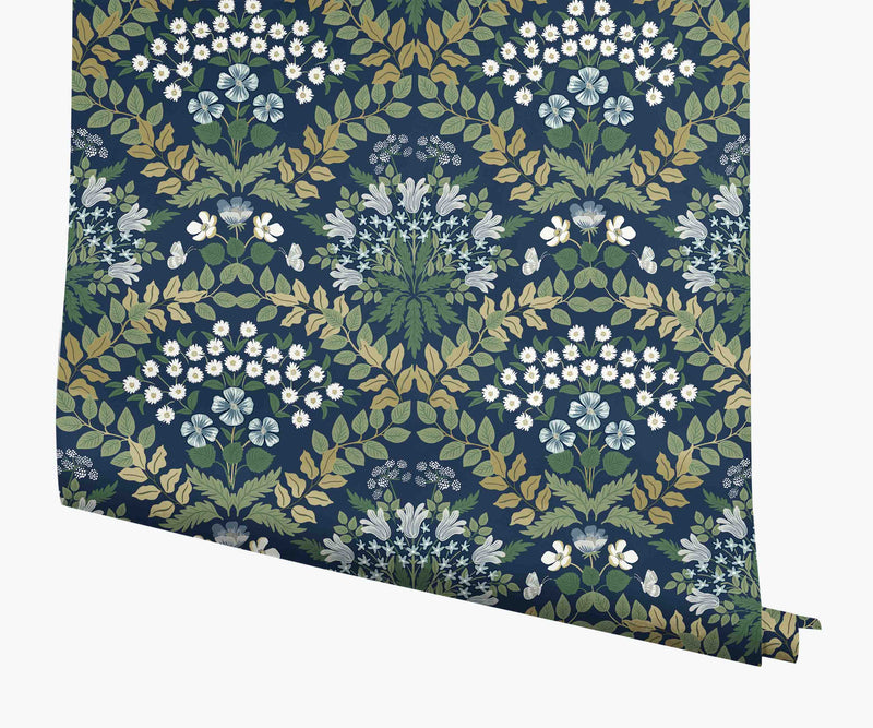 Tracy & Co Bramble Wallpaper - Navy