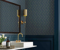 Tracy & Co Eden Wallpaper Sample - Navy