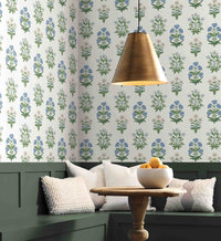 Tracy & Co Mughal Rose Wallpaper - Indigo