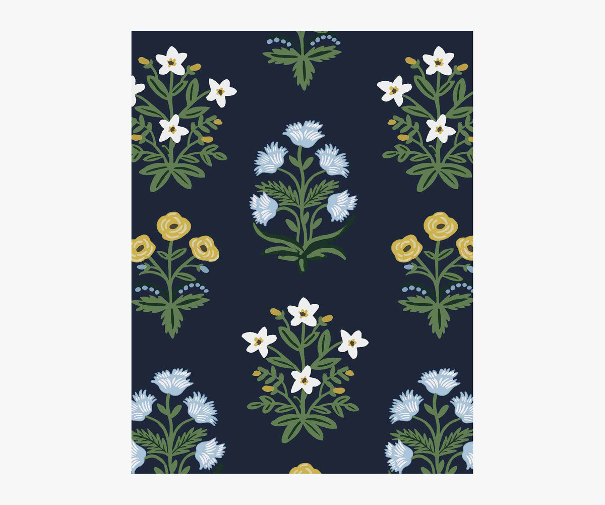 Tracy & Co Mughal Rose Wallpaper Sample - Navy