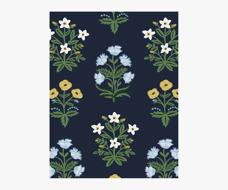 Tracy & Co Mughal Rose Wallpaper Sample - Navy