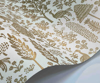 Tracy & Co Menagerie Toile Wallpaper - White & Metallic Gold