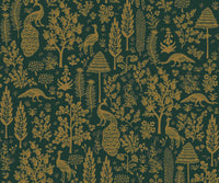 Tracy & Co Menagerie Toile Wallpaper - Emerald & Metallic Gold