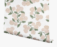 Tracy & Co Hydrangea Wallpaper - White & Blush